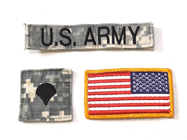 米軍実物 Army ネームタグ 星条旗 階級章 ワッペン セット 陸軍 ミリタリー琉球