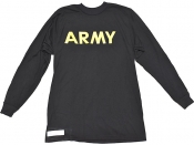米軍実物 Army Physical Training PT APFU ロングスリーブシャツ Tシャツ LARGE ブラック 陸軍