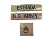 米軍実物 ARMY 陸軍 ネームタグ ネームテープ 階級章 OCP/マルチカム 3点セット