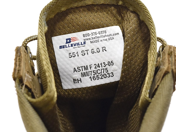 米軍実物 BELLEVILLE 551ST コンバットブーツ コヨーテ 6R 24cm