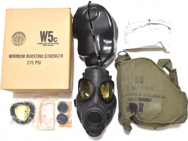 米軍実物 M17A2 ガスマスク 本体 バッグ 付属品 完品 セット S 60～90年代 M40