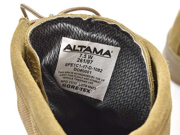 極美品　米軍　実物　ALTAMA GORE−TEX ブーツ 26cm 送料無料 米軍実物 官給品 ALTAMA コンバットブーツ ゴアテックス