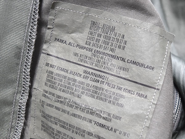 GEN2 ECWCS ゴアテックスパーカー APECS ABU 米空軍 S-R DEADSTOCK】U.S.Air Force APECS Gen2 ABU GORE-TEX PARKA 米
