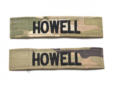 2枚セット 米軍実物 陸軍 ネームタグ ネームテープ OCP スコーピオン/マルチカム HOWELL