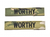2枚セット 米軍実物 陸軍 ネームタグ ネームテープ OCP スコーピオン/マルチカム WORTHY