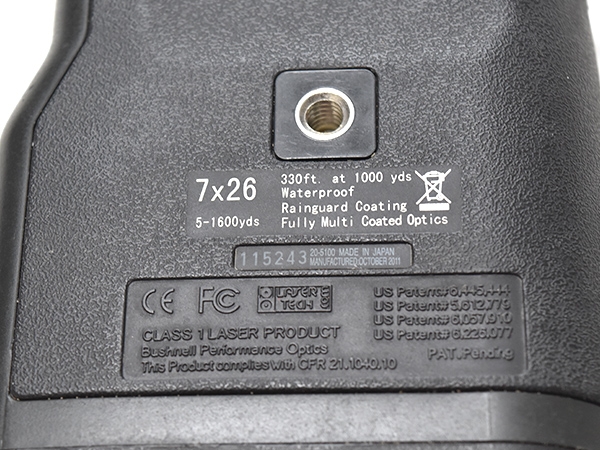 米軍実物 Bushnell Elite 1500 Optical Laser Rangefinder 7x26 レンジ