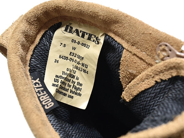 米軍実物 官給品 BATES コンバットブーツ ゴアテックス タン 7.5W 25.5