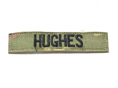 米軍実物 陸軍 ネームタグ ネームテープ パッチ OCP スコーピオン/マルチカム HUGHES