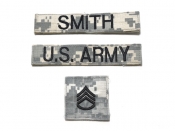 米軍実物 ARMY 陸軍 ネームタグ ネームテープ 階級章 ACU/UCP 3点セット