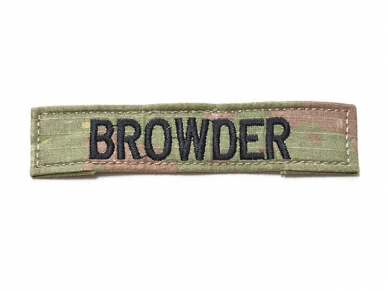 米軍実物 陸軍 ネームタグ ネームテープ パッチ OCP スコーピオン/マルチカム BROWDER