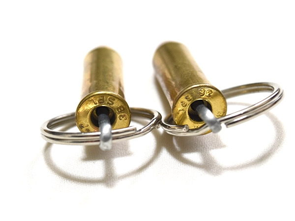 米軍放出品 38 Spl 薬莢 ダミーカート キーホルダー 使用済み