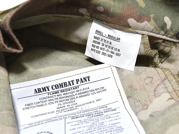 米軍実物 コンバットパンツ OCP Scorpion W2 B61 米軍実物 OCP スコーピオン W2 コンバットパンツ マルチカム S-R FR 難