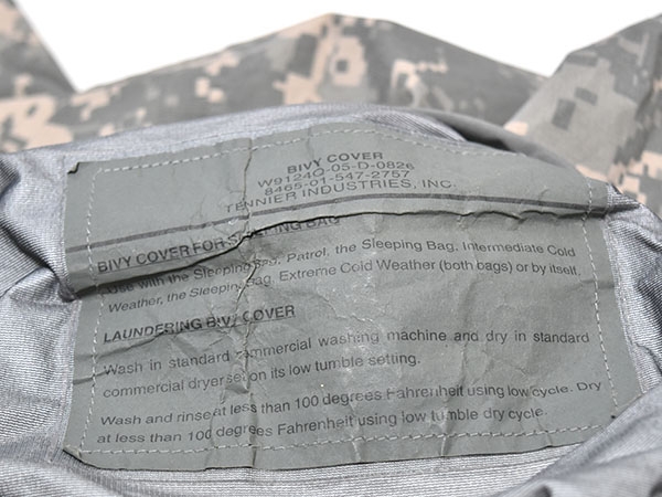 米軍実物 ACU BIVY COVER シュラフカバー 防水 寝袋カバー ARMY 陸軍