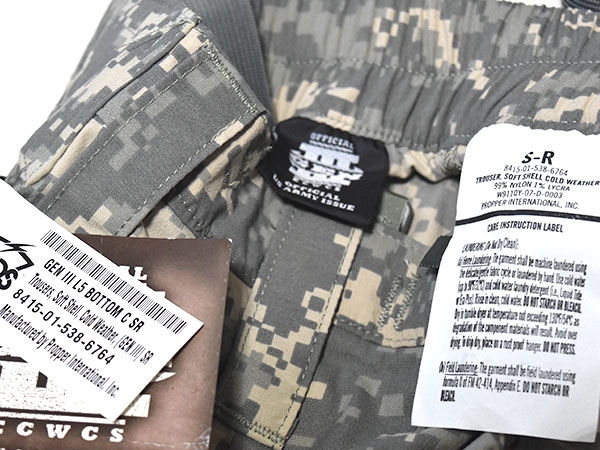 米軍実物 ECWCS GEN3 LEVEL5 ACU/UCP ソフトシェルパンツ 防寒