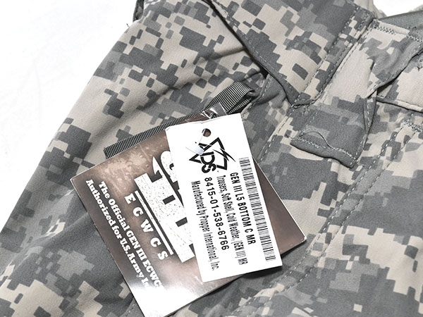米軍実物 ECWCS GEN3 LEVEL5 ACU/UCP ソフトシェルパンツ 防寒 M-R