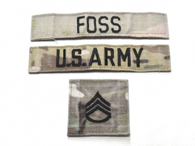 米軍実物 ARMY 陸軍 ネームタグ ネームテープ 階級章 OCP/マルチカム 3点セット
