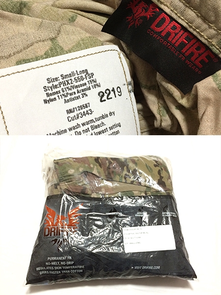 未使用品　初期型　米軍実物　DRIFIRE COMBAT PANT XLARGE 米軍実物 DRIFIRE マルチカム パンツ S-L 難燃性 ヘリ・航空機