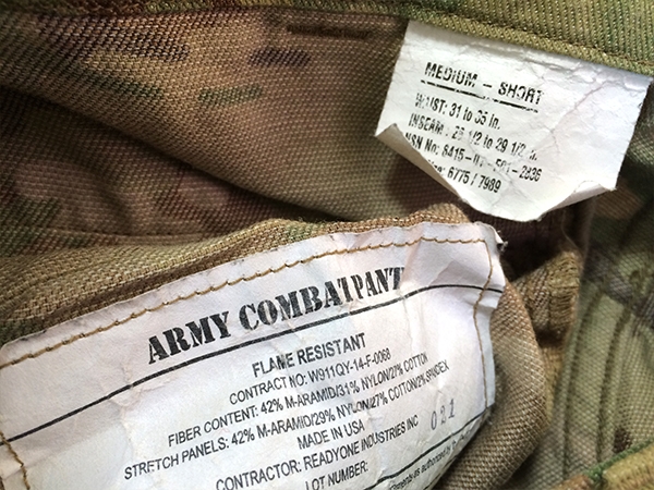 米軍実物 ARMY コンバットパンツ マルチカム FR M-R